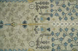 Tree of life Beige and Blue Traditional Hand Knotted Multi Size Wool Area Rug