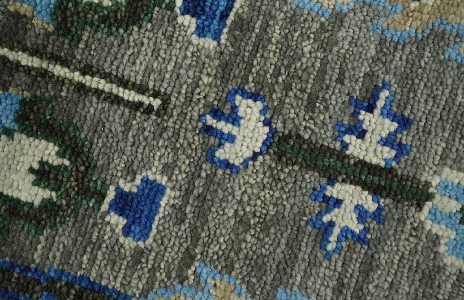 Hand Knotted Charcoal and Ivory Traditional Vintage Style Custom Made Wool Area Rug