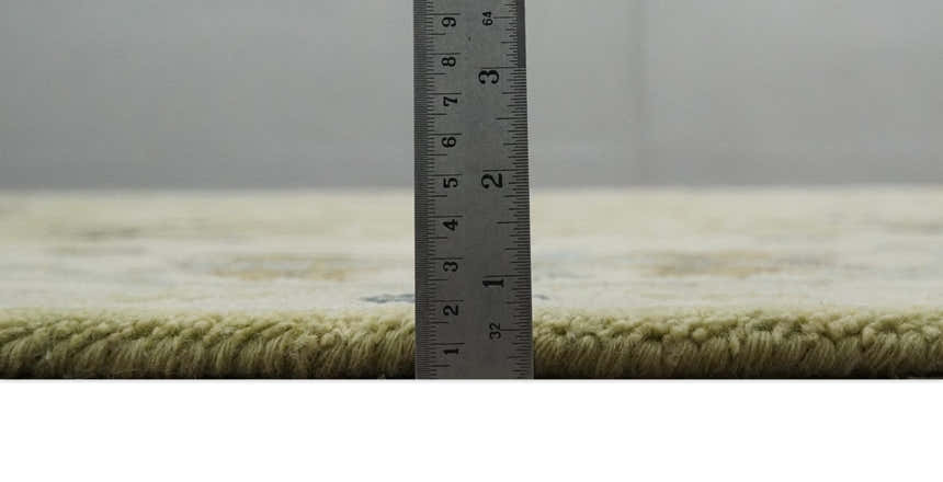 Hand Knotted Custom Made Olive, Silver and Beige Traditional Wool Rug