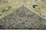 Hand Knotted Custom Made Olive, Silver and Beige Traditional Wool Rug