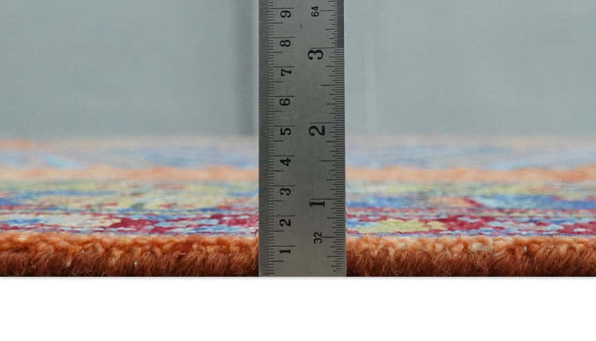 Hand Knotted Rust, Blue and Olive Traditional Multi Size Antique Wool Area Rug