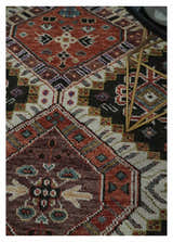 Hand Knotted Rust, Ivory and Black Traditional Antique Multi Size Wool Area Rug