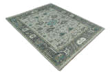 Gray and Ivory Traditional Oriental Oushak Hand Knotted wool Area Rug