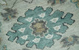 Gray and Ivory Traditional Oriental Oushak Hand Knotted wool Area Rug