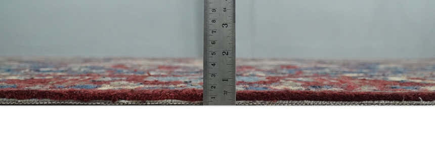 Red and Blue Hand Tufted Traditional Heriz Serapi Medallion Multi Size wool Area Rug