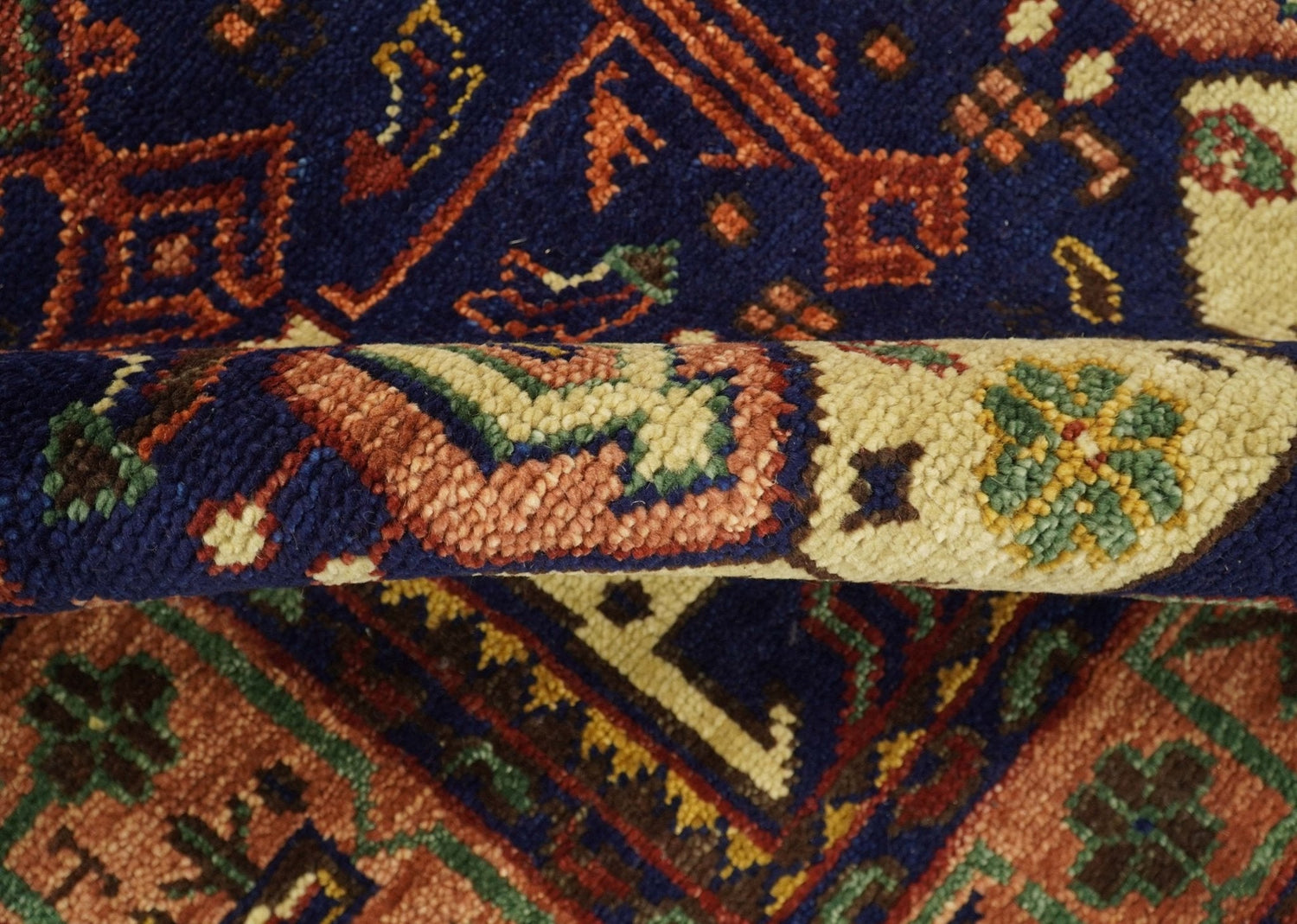 Wool Traditional Antique Style Wool Red and Blue Area Rug