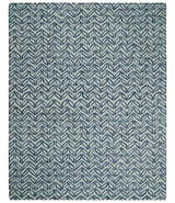 Contemporary Farmhouse Leaf's Hand Tufted Silver and Blue Loop Multi Size Wool Rug