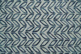 5X8 and 8x10 Contemporary Farmhouse Leaf's Hand Tufted Silver and Blue Loop Wool Rug