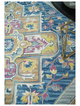 Kids, Nursery and Living Room Rug Hand Tufted Blue and Pink Wool Textured Loop Multi Size Area Rug