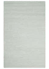Contemporary Solid Design Ivory Handwoven Wool Area Rug