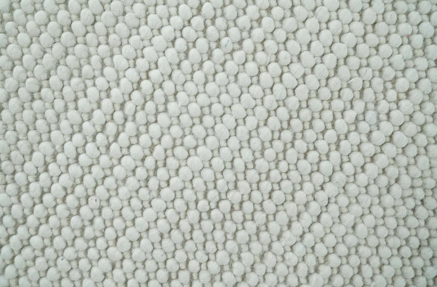 Contemporary Solid Design Ivory Handwoven Wool Area Rug