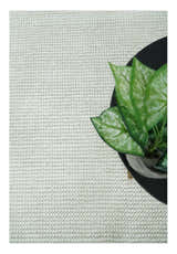 Contemporary Solid Design Ivory Handwoven Wool Area Rug