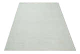 Contemporary Solid Design Ivory Handwoven Wool Area Rug