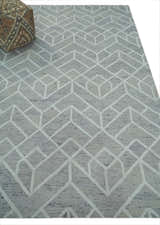 Modern Geometrical Design Hand Tufted Wool Area Rug