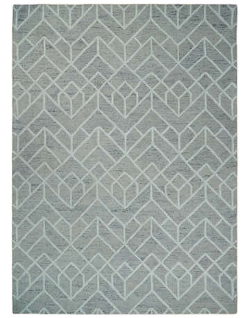 Modern Geometrical Design Hand Tufted Wool Area Rug