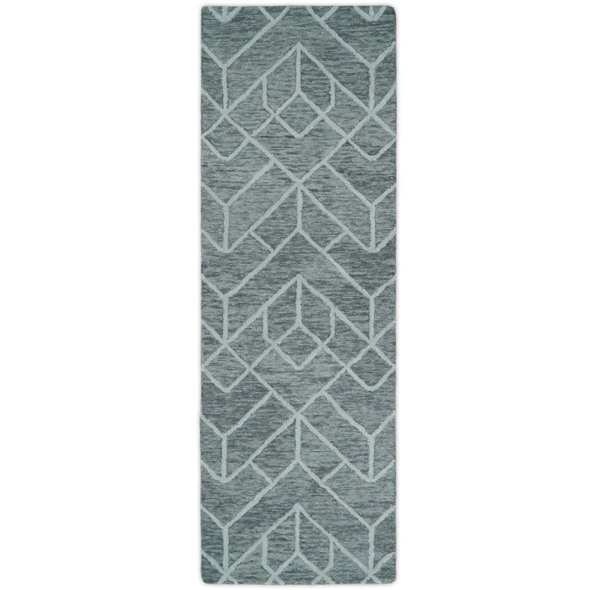 Modern Geometrical Design Hand Tufted Wool Area Rug