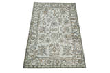 5x8 Hand Hooked Blue and Beige Wool Textured Loop Area Rug | GAR11