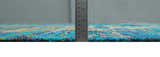 5x8 Hand Knotted Beige and Blue Modern Abstract Contemporary Recycled Silk Area Rug | OP101