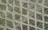 5x8 Hand Knotted Beige, Charcoal and Olive Modern Diamond Geometric Contemporary Recycled Silk Area Rug | OP87