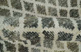 5x8 Hand Knotted Beige, Charcoal and Olive Modern Diamond Geometric Contemporary Recycled Silk Area Rug | OP87