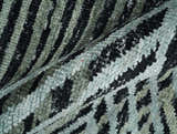 5x8 Hand Knotted Black, Ivory and Teal Modern Style Contemporary Recycled Silk Area Rug | OP119