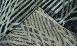 5x8 Hand Knotted Black, Ivory and Teal Modern Style Contemporary Recycled Silk Area Rug | OP119