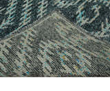 5x8 Hand Knotted Dark Gray and Ivory Modern Contemporary Southwestern Tribal Trellis Recycled Silk Area Rug | OP115