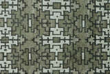 5x8 Hand Knotted Gray, Charcoal and Ivory Modern Contemporary Southwestern Tribal Trellis Recycled Silk Area Rug | OP124