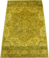 Gold Traditional Floral Design Hand Tufted Overdyed Wool Area Rug