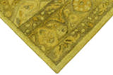 Gold Traditional Floral Design Hand Tufted Overdyed Wool Area Rug