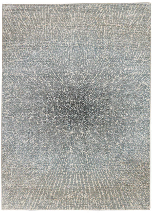 Close-up of the Elegance Grey Modern Indoor Area Rug. Abstract pattern in shades of gray and white.