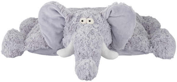 Mina Victory Plush Lines Foldable Elephant Stuffed Animal Grey Indoor Throw Pillow