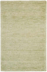 Close-up of the Nourison Weston Citron Rug. The handmade rug has a subtle horizontal pattern and soft, silk-like texture.