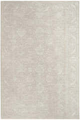 Close-up of the Nourison Moonlit Ivory Grey Vintage Indoor Area Rug, showing its floral pattern and chestnut color.