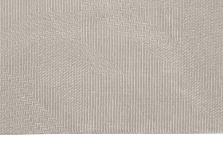 Close-up of the Calvin Klein Orlando Grey Beige rug featuring a geometric, mid-century modern design.
