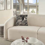 Mina Victory Sofia Jaquard Zebra Velvet Black Indoor Throw Pillow