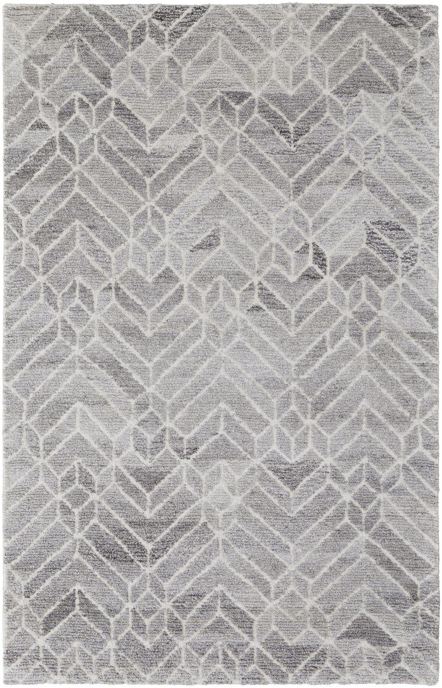 Feizy Asher Transitional Geometric - Taupe/Gray/Ivory Area Rug - Clearance