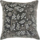 Mina Victory Sofia Beaded Flowers Grey Indoor Throw Pillow