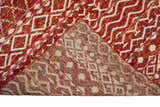 4x6 and 8x10 Hand Knotted Rust, Gold and White Modern Contemporary Southwestern Tribal Trellis Recycled Silk Area Rug | OP5
