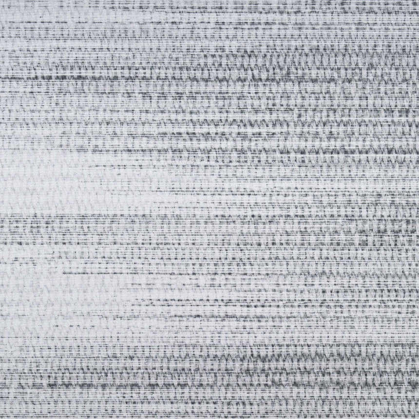 Close-up of the Nourison Vintage Home Grey rug, showcasing its distressed, horizontal striped pattern and soft texture.