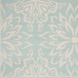 Close-up of the Nourison Jubilant Ivory Green rug, showcasing its floral pattern and soft texture.