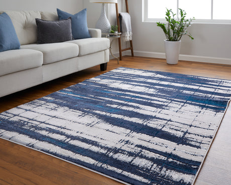 Feizy Indio Modern Abstract - Ivory/Blue/Gray Area Rug