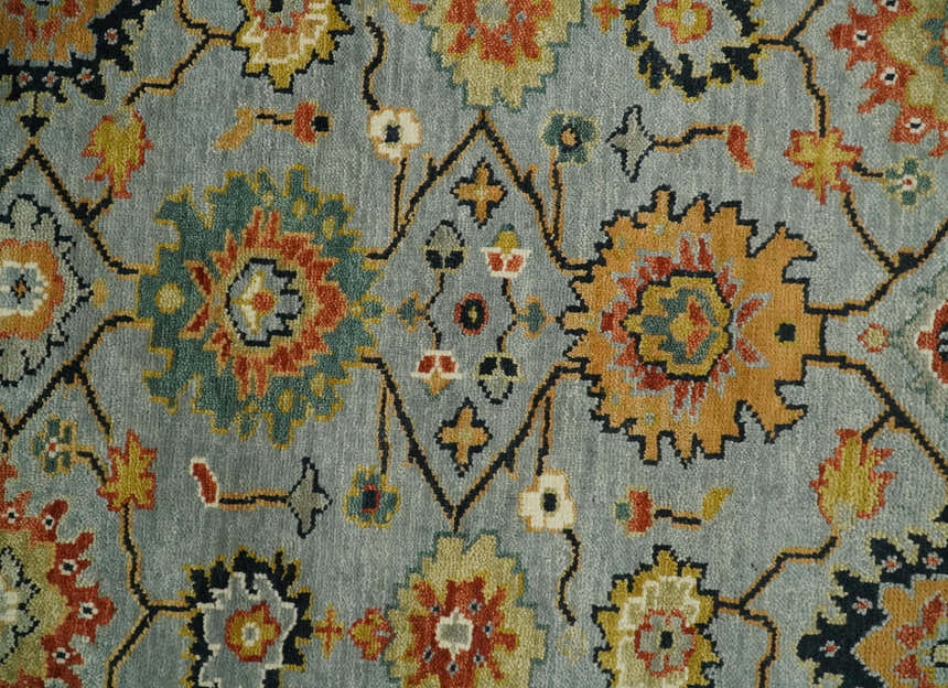 Antique Traditional Gray and Ivory Vintage Style Custom Made wool Area Rug