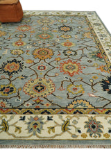 Antique Traditional Gray and Ivory Vintage Style Custom Made wool Area Rug