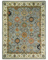 Antique Traditional Gray and Ivory Vintage Style Custom Made wool Area Rug