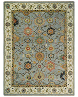 Antique Traditional Gray and Ivory Vintage Style Custom Made wool Area Rug