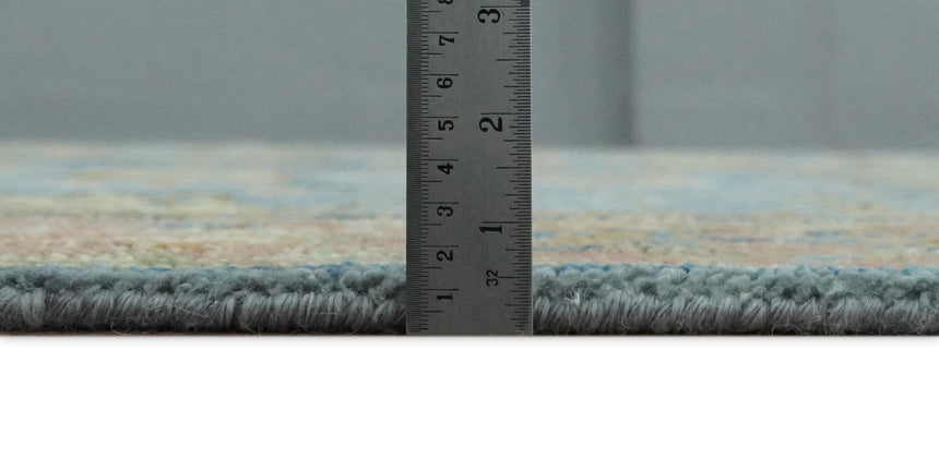 Blue and Rust Antique Traditional Oushak Area Rug