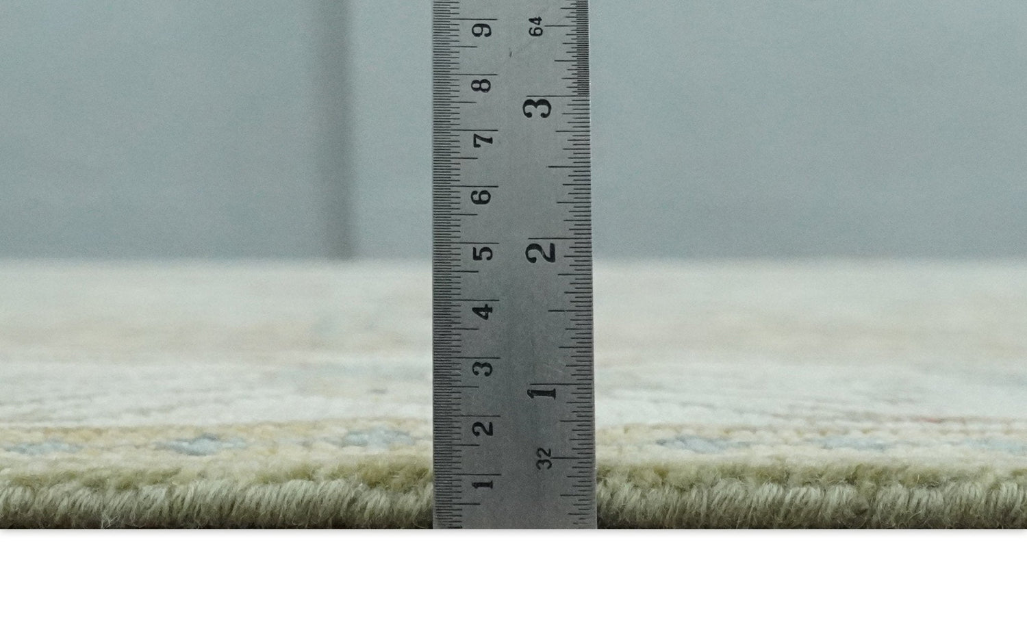 Antique Look Hand Knotted Medallion Olive and Ivory Vintage Style Wool Rug