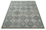 Custom Made Hand Knotted Turkish Silver, Beige and Gray Traditional Antique Low Pile Area Rug