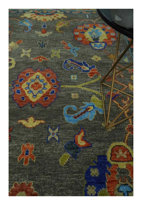 Green and Beige Colorful Wool Hand knotted Traditional Oushak Multi Size wool Area Rug